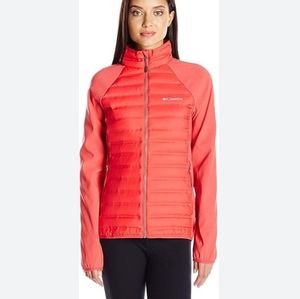 Columbia Women's Flash Forward Bright Red Hybrid Down Jacket Size L